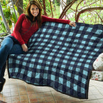 Blue Buffalo Check Pattern Print Quilt