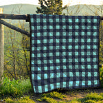 Blue Buffalo Check Pattern Print Quilt