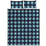 Blue Buffalo Check Pattern Print Quilt Bed Set