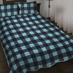 Blue Buffalo Check Pattern Print Quilt Bed Set