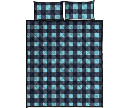 Blue Buffalo Check Pattern Print Quilt Bed Set