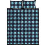 Blue Buffalo Check Pattern Print Quilt Bed Set