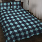 Blue Buffalo Check Pattern Print Quilt Bed Set