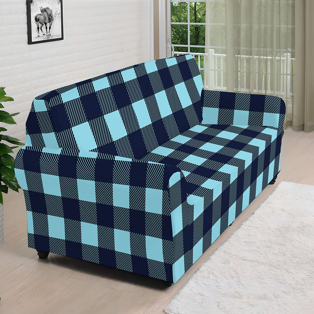 Blue Buffalo Check Pattern Print Sofa Cover