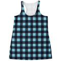 Blue Buffalo Check Pattern Print Women's Racerback Tank Top