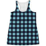 Blue Buffalo Check Pattern Print Women's Racerback Tank Top