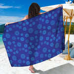 Blue Bullseye Target Pattern Print Beach Sarong Wrap