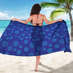 Blue Bullseye Target Pattern Print Beach Sarong Wrap