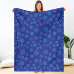 Blue Bullseye Target Pattern Print Blanket