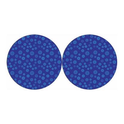 Blue Bullseye Target Pattern Print Car Coasters
