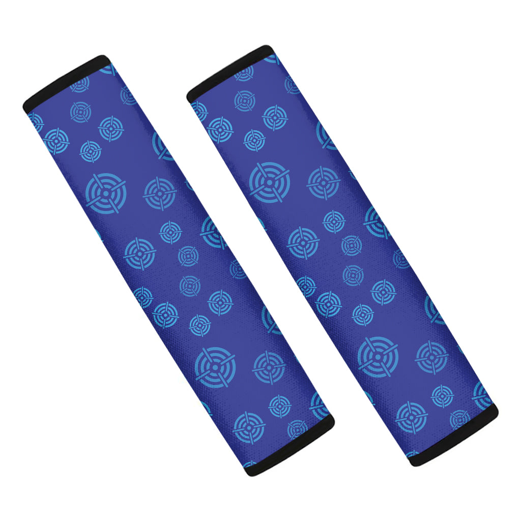 Blue Bullseye Target Pattern Print Car Seat Belt Covers