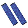 Blue Bullseye Target Pattern Print Car Seat Belt Covers