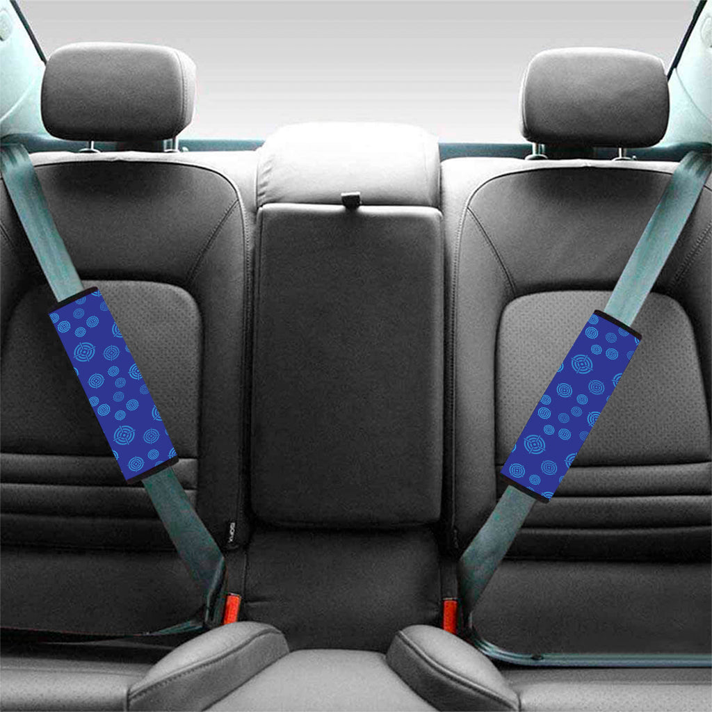 Blue Bullseye Target Pattern Print Car Seat Belt Covers