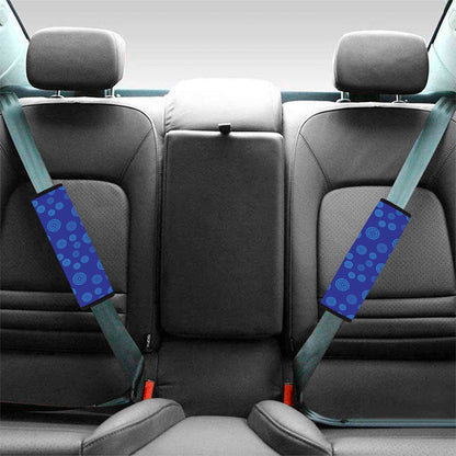 Blue Bullseye Target Pattern Print Car Seat Belt Covers