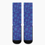 Blue Bullseye Target Pattern Print Crew Socks