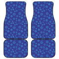 Blue Bullseye Target Pattern Print Front and Back Car Floor Mats