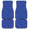 Blue Bullseye Target Pattern Print Front and Back Car Floor Mats