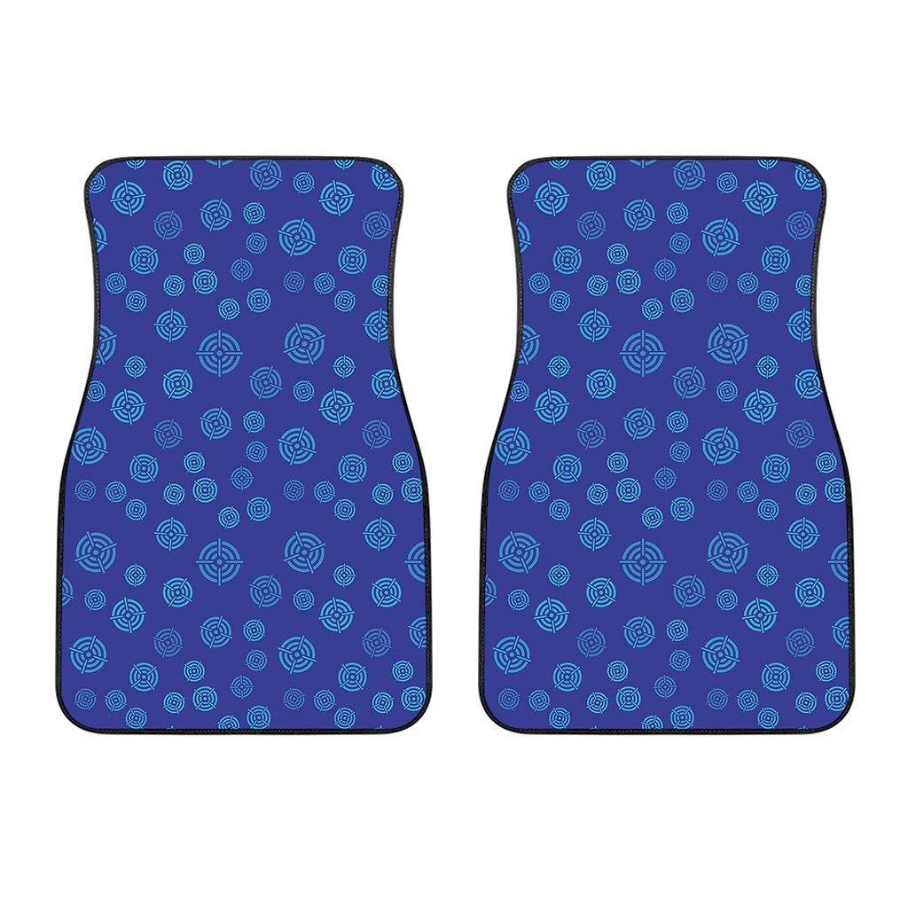 Blue Bullseye Target Pattern Print Front Car Floor Mats