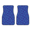 Blue Bullseye Target Pattern Print Front Car Floor Mats