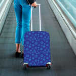 Blue Bullseye Target Pattern Print Luggage Cover
