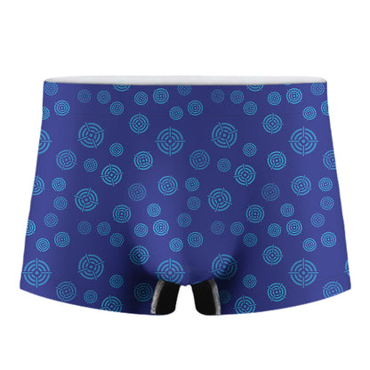Blue Bullseye Target Pattern Print Men's Boxer Briefs