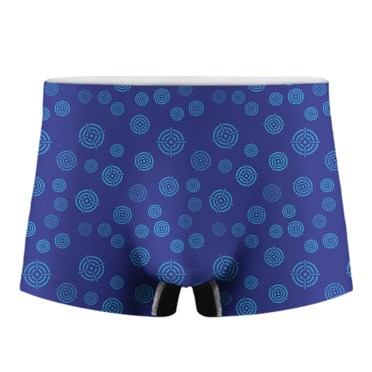 Blue Bullseye Target Pattern Print Men's Boxer Briefs