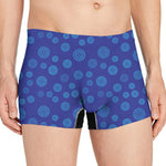 Blue Bullseye Target Pattern Print Men's Boxer Briefs