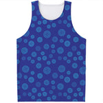 Blue Bullseye Target Pattern Print Men's Tank Top