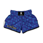 Blue Bullseye Target Pattern Print Muay Thai Boxing Shorts