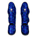 Blue Bullseye Target Pattern Print Muay Thai Shin Guards