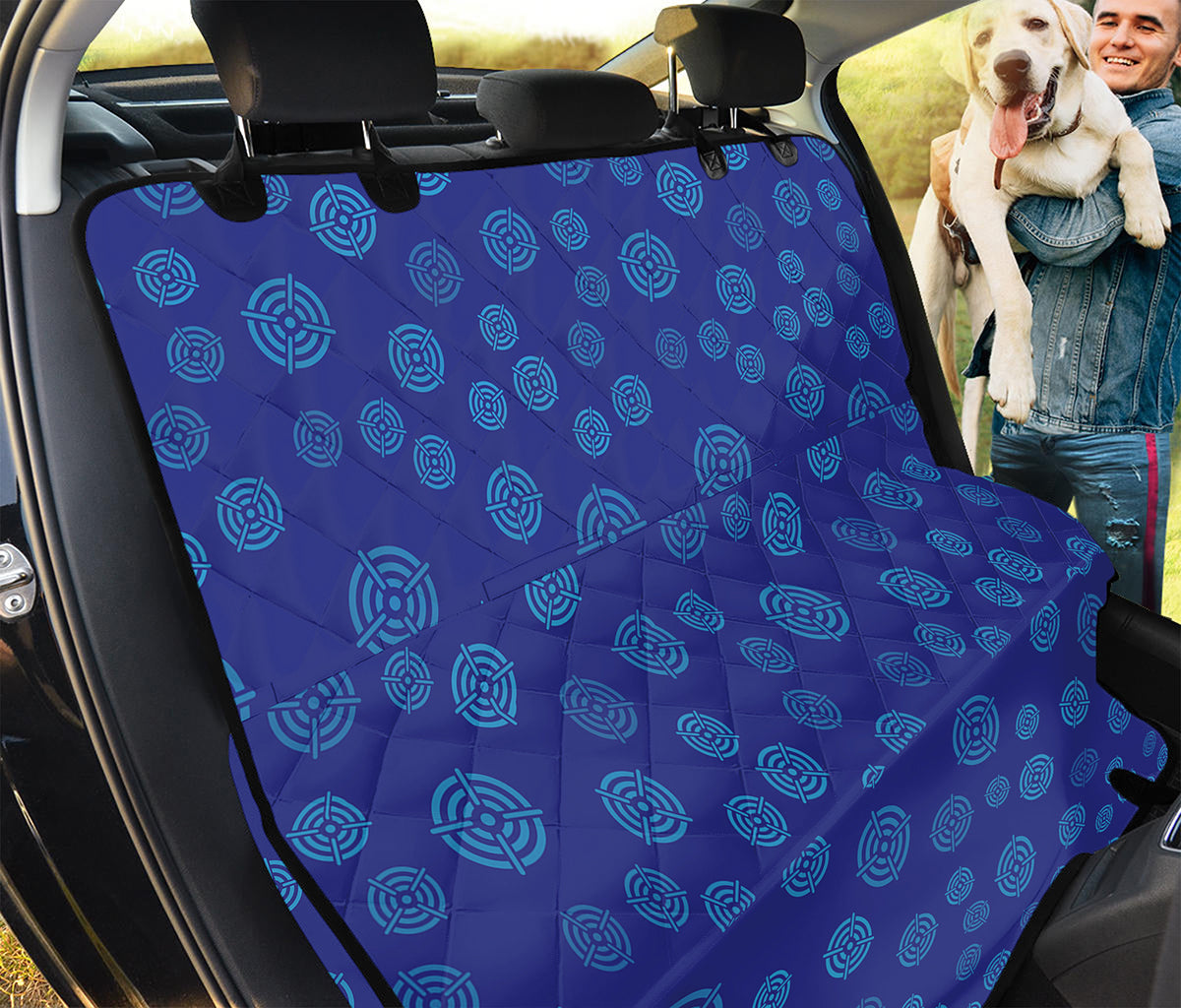 Blue Bullseye Target Pattern Print Pet Car Back Seat Cover