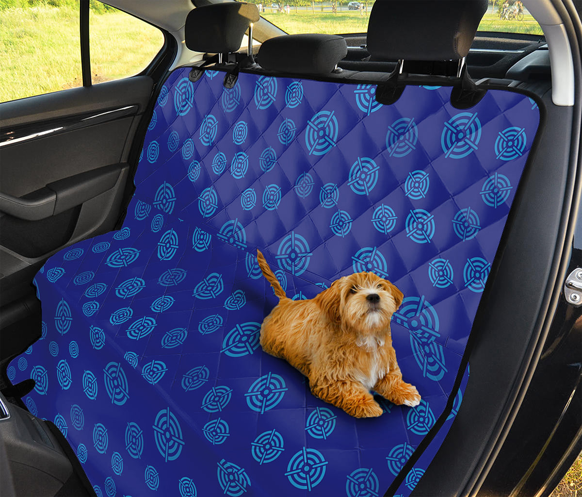 Blue Bullseye Target Pattern Print Pet Car Back Seat Cover