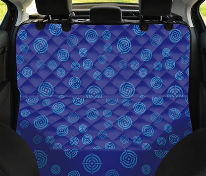 Blue Bullseye Target Pattern Print Pet Car Back Seat Cover