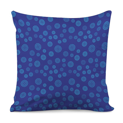 Blue Bullseye Target Pattern Print Pillow Cover
