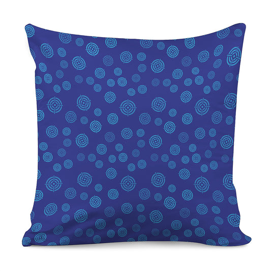 Blue Bullseye Target Pattern Print Pillow Cover
