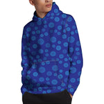 Blue Bullseye Target Pattern Print Pullover Hoodie
