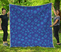 Blue Bullseye Target Pattern Print Quilt