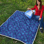 Blue Bullseye Target Pattern Print Quilt