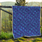 Blue Bullseye Target Pattern Print Quilt