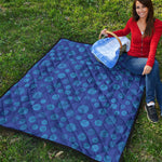 Blue Bullseye Target Pattern Print Quilt