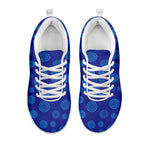 Blue Bullseye Target Pattern Print White Sneakers