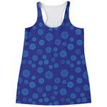 Blue Bullseye Target Pattern Print Women's Racerback Tank Top