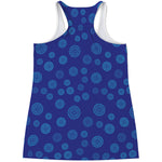 Blue Bullseye Target Pattern Print Women's Racerback Tank Top
