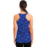 Blue Bullseye Target Pattern Print Women's Racerback Tank Top