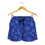 Blue Bullseye Target Pattern Print Women's Shorts