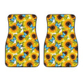 Blue Butterfly Sunflower Pattern Print Front Car Floor Mats