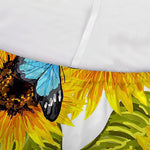 Blue Butterfly Sunflower Pattern Print Sofa Cover