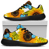 Blue Butterfly Sunflower Pattern Print Sport Shoes GearFrost