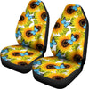 Blue Butterfly Sunflower Pattern Print Universal Fit Car Seat Covers