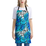 Blue Butterfly Wings Pattern Print Apron